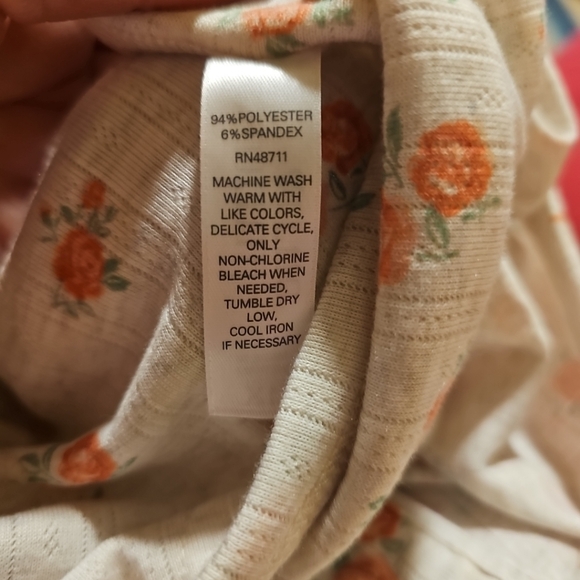 NWT Tranquil & True Women's Size 1X Rose Print Henley Comfy Shirt Loungewear - Picture 8 of 9